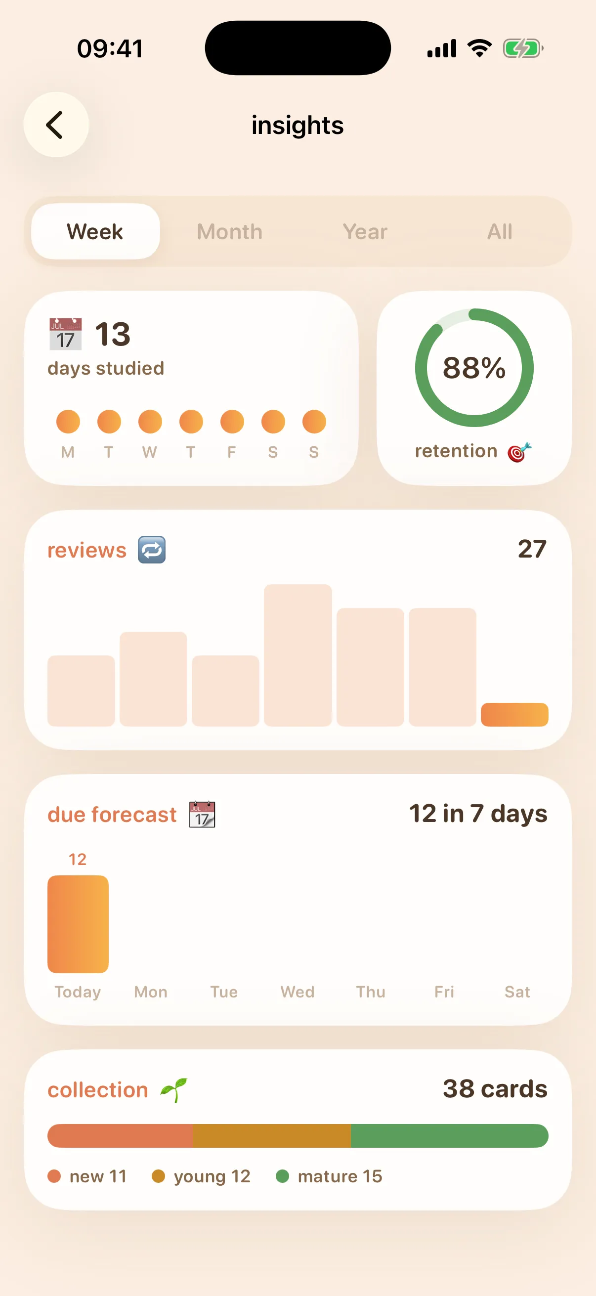 Mnemoose insights screen
